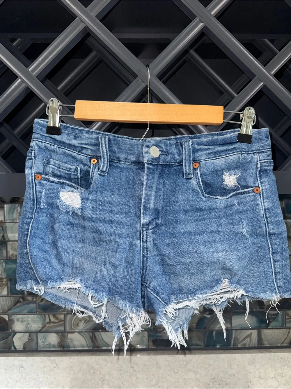Blue Distressed Women’s Denim Shorts